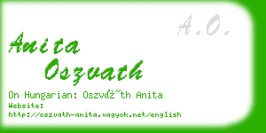 anita oszvath business card